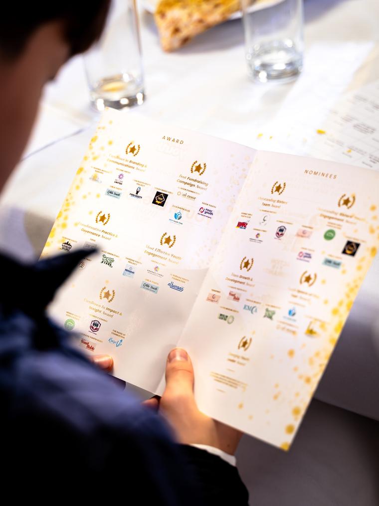 Judging sheets laid out on a table before the ceremony.